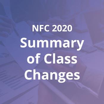 Summary of class changes 2020